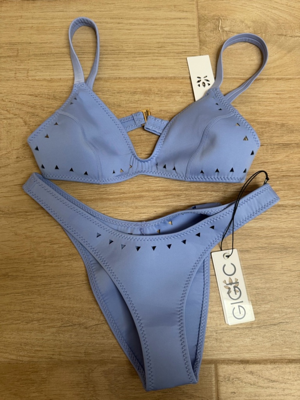 NWT GIGI C Lilac Laser-Cut Triangle Bikini
